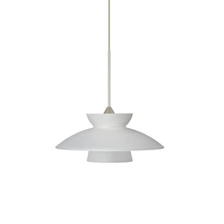 Besa Lighting Trilo 7 Cord Pendant, Frost, Satin Nickel Finish, 1x5W LED 1XT-271825-LED-SN